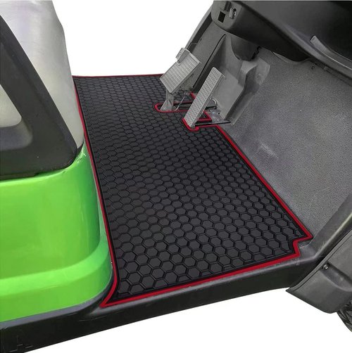 Matericuo Golf Cart Floor Liner Mat Custom Fit for Yamaha Drive Only Golf car Mat to Meet 6 ASTM Standards Red