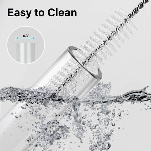 DYSANKY Straw Lids for Wide Mouth Water Bottles - Handle Design, with Straw Brushes, Leak - Proof Accessories