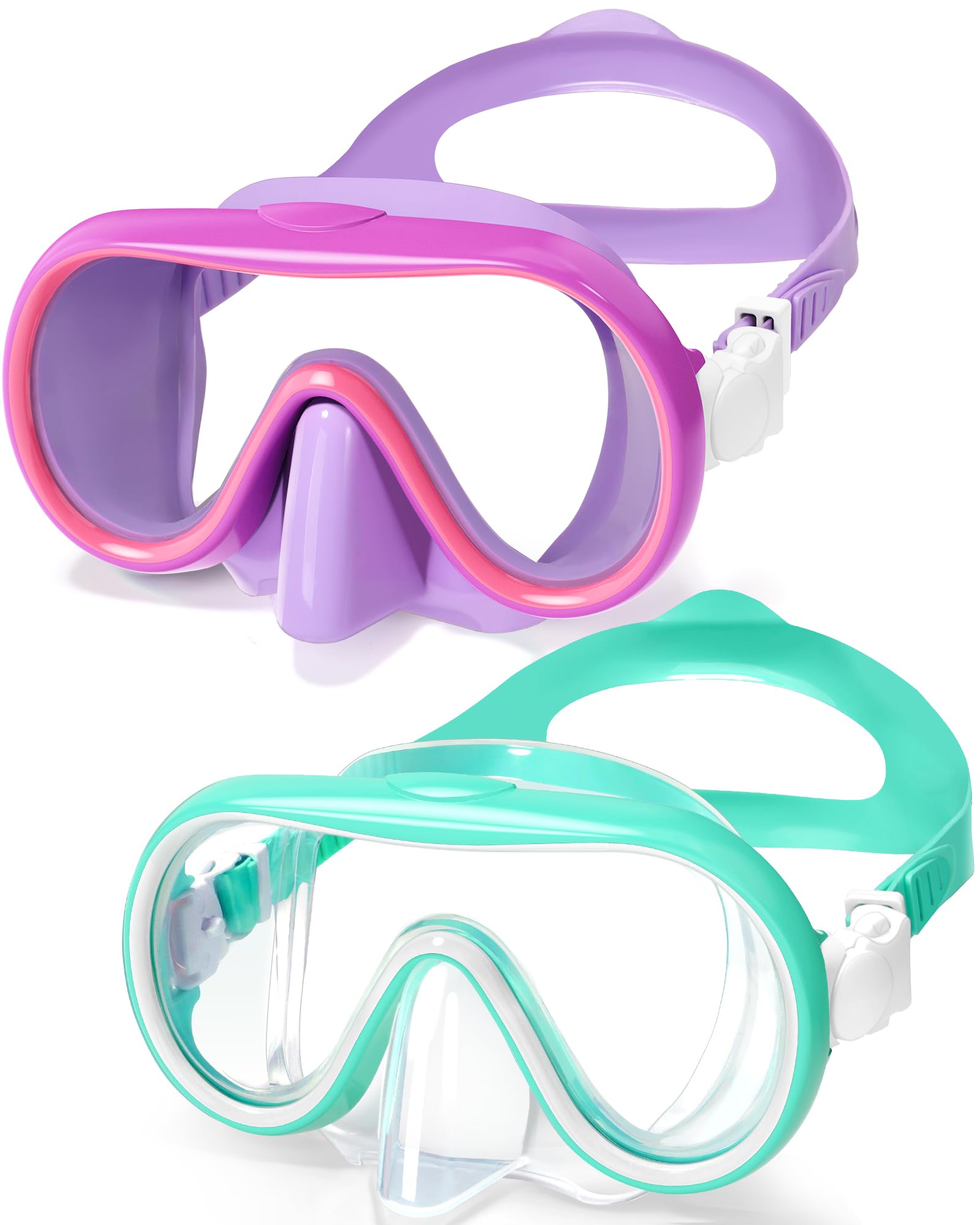 Seago Kids Swim Goggles with Nose Cover for Girls Boys Youth, 2 Pack Clear Vision Swimming Goggles Swim Mask Pool Goggles No Leaking Tempered Glasses for Kids 6-14 4-7 8-14 3-5 8-12 3-6