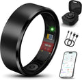 Smart Health Ring 2.0 - Slim Fitness Tracker for Heart, Blood Oxygen & Sleep Monitoring | Waterproof Black 14
