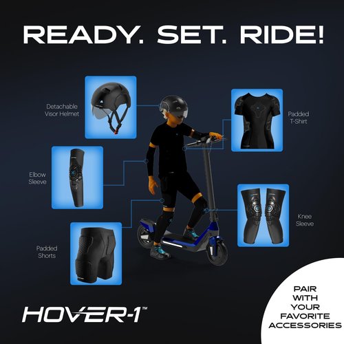 Hover-1 Sunbeam Kick Scooter with Multicolor Wheel Lights, 4.5” Front Wheels, Rear Foot Brake, and 110 Pound Weight Capacity, Black