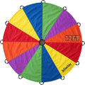 Activejoy - Kids Rainbow Parachute Toy - 8ft, 12ft, 20ft, 24ft - Perfect for Gym Class & Outdoor Fun