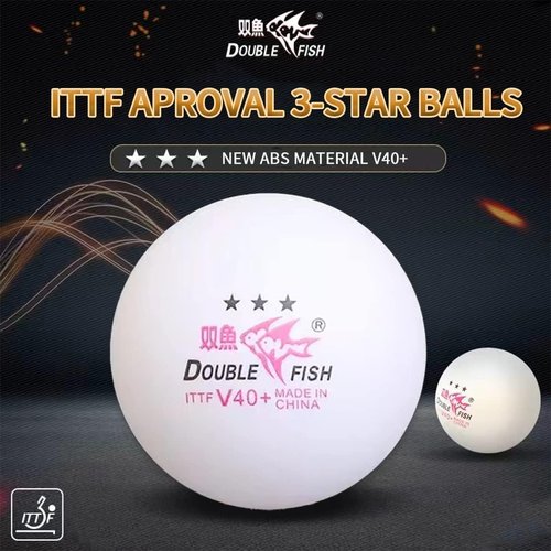DOUBLE FISH 3-Star Ping Pong Balls - ITTF Approved | Professional 40+ ABS Training Balls