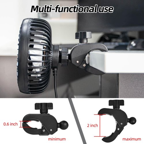 WEKANI Golf Cart Fans for Golf Cart Accessories,3-speed Settings Fit EZGO Club Car Yamaha Models with Sturdy Clamp& Portable USB Input for Golf Cart,Office Desk and Stroller