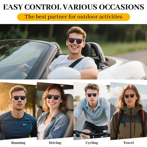 LUFF Clip On Sunglasses Polarized Cat-Eye for Men & Women | UV400 Protection, HD Anti-Glare Lenses, Lightweight 8g Flip-Up Design | Safe Driving, Cycling & Outdoor