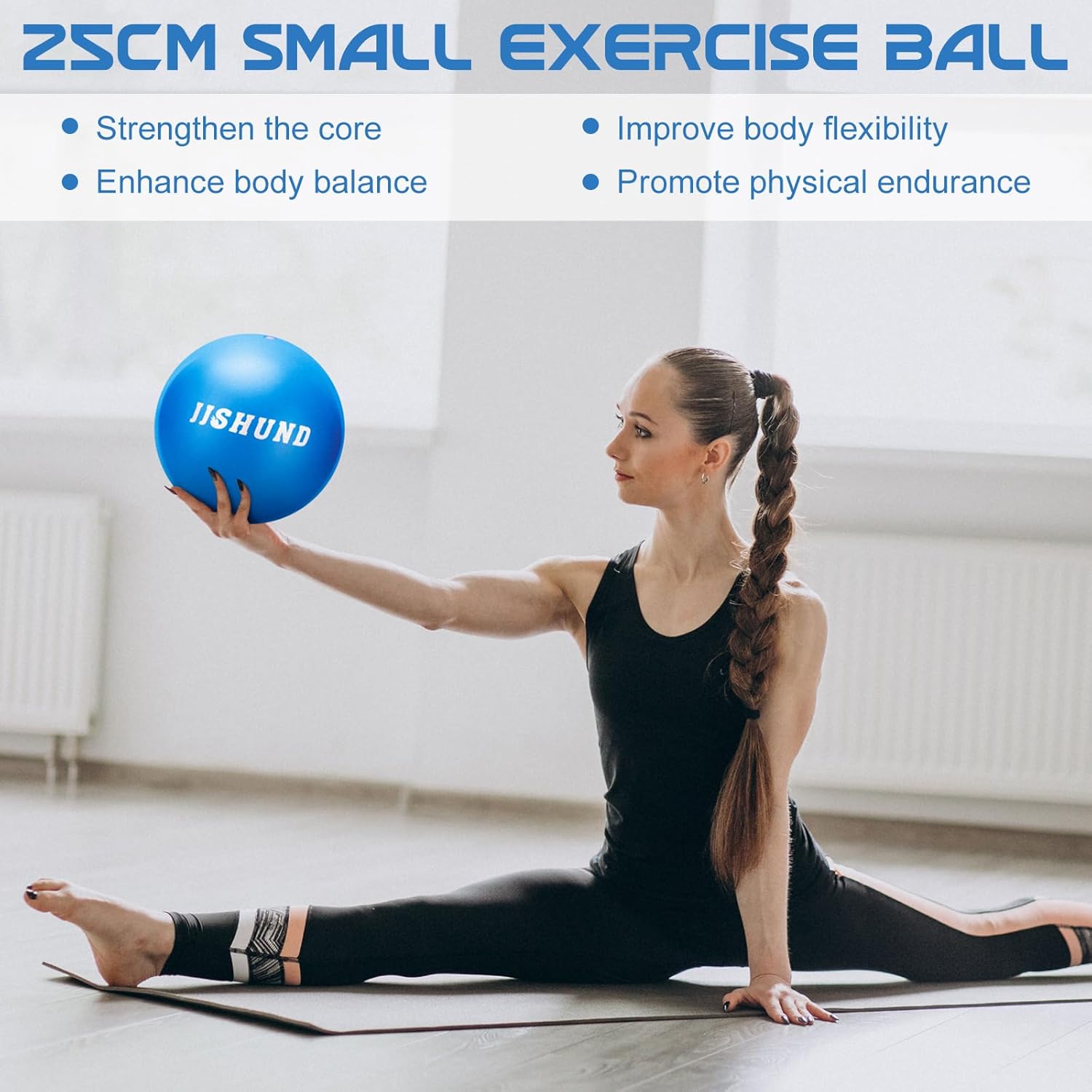 Pilates Ball - 9 Inch Mini Soft Exercise Ball for Home Gym Yoga & Core Training | Includes Workout Guide