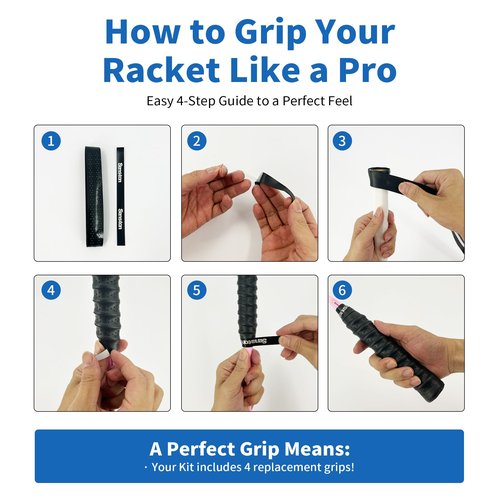 Senston Badminton Rackets Set for Backyards, Lightweight Badminton Set of 4-6 Birdies, 4 Grips & Carrying Bag for Adults Family Beginners Outdoor Games