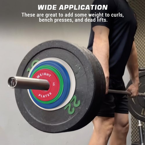 Red 1.25 LB Pairs Change Plates Set 2 in Fractional Weight Plates for Beginners,1.25-10 LBS Pairs 17.5 LBS 37.5 LBS Plate Set Rubber Coating & Steel Core