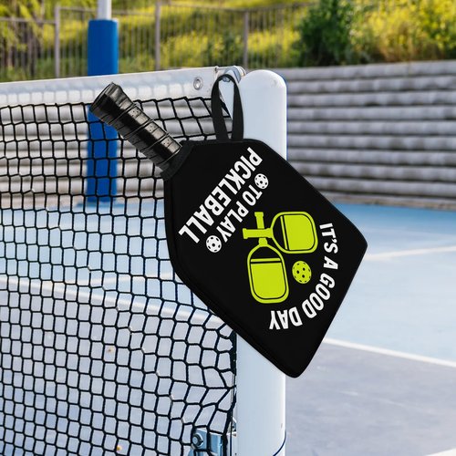 Funky Qiu 2PCS Pickleball Paddle Covers Case - Elongated Protective Paddle Case for Rackets Zipper Racket Sleeve with Mesh Pocket Protective Bag,Pickleball Accessories(Love Pickleball)