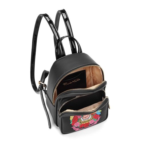 Frida Kahlo Cartoon Collection Mini Size Backpack (Black/Black)