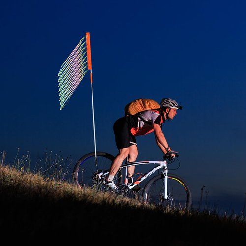 NQEUEPN Bike Flag, Adjustable Bicycle Flag with Pole for Safety Reflective Waterproof Warning Flag for Mobility for Tricycle Go Kart ATV (Light Gradient)