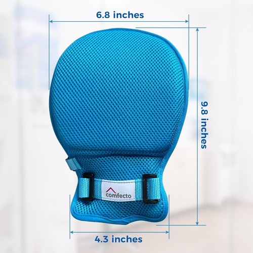 Comfecto 2pcs Dementia Restraint Gloves Finger Control Mitt for Adult Elderly with Straps and Breathable Thick Soft Sponge, Safety Hand Gloves Protector to Prevent Scratching Self Injury