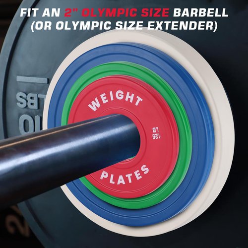 Red 1.25 LB Pairs Change Plates Set 2 in Fractional Weight Plates for Beginners,1.25-10 LBS Pairs 17.5 LBS 37.5 LBS Plate Set Rubber Coating & Steel Core