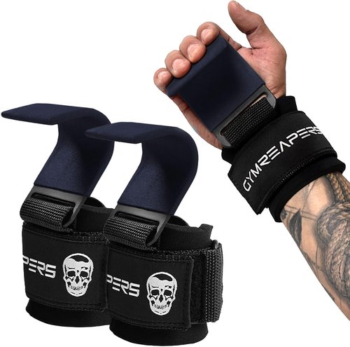 Gymreapers Weight Lifting Hooks - Heavy Duty Wrist Straps for Deadlifts & Pull-Ups | Grip Support for Men & Women