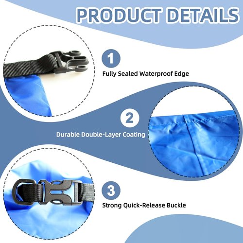 6PCS Dry Bags - Waterproof Lightweight Dry Bags for Kayaking, Hiking & Camping | Durable Outdoor Gear