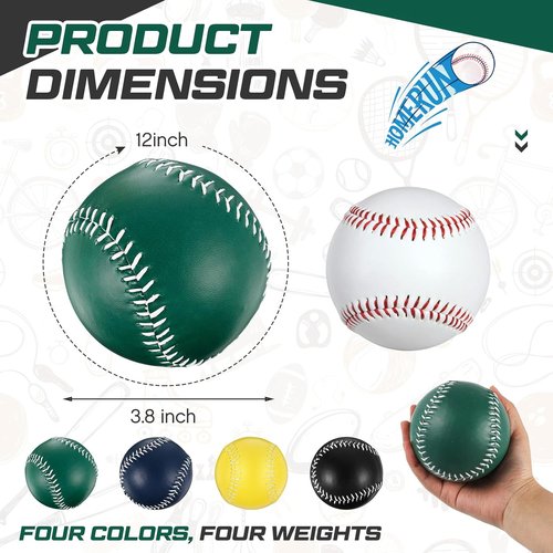 Arrowbash Weighted Softball Set - Bulk Training Balls with Drawstring Bag for Enhanced Performance