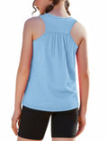 Zaclotre Girls Pleated Racerback Tank Tops Athletic Workout Sport Shirts for Running Gym Blue