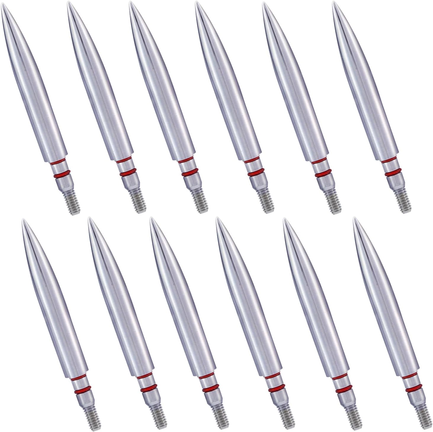 Skiennix Archery Field Points - 12pcs Screw-In Broadheads for Recurve & Compound Bows | 100-300 Grain