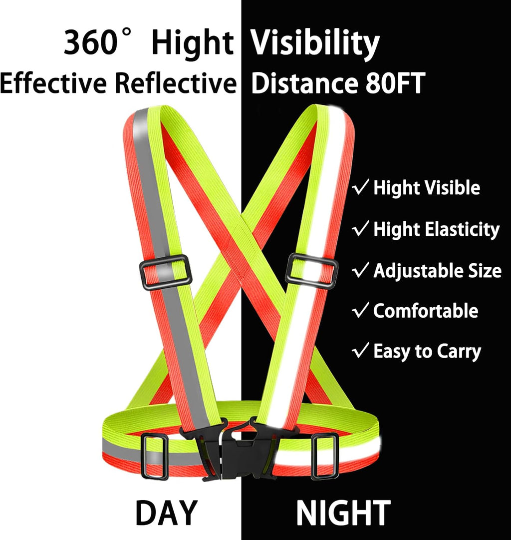 Skiennix High Visibility Reflective Vest - Adjustable Safety Gear for Running, Walking & Cycling