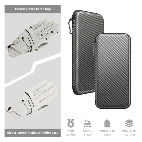 ACCTOLF Golf Glove Case, Golf Glove Case with Two Gloves Holder for Golf Bag Accessories, Golf Storage Organizer for Tees, Divot Tool, Ball Markers for Men and Women Golfer