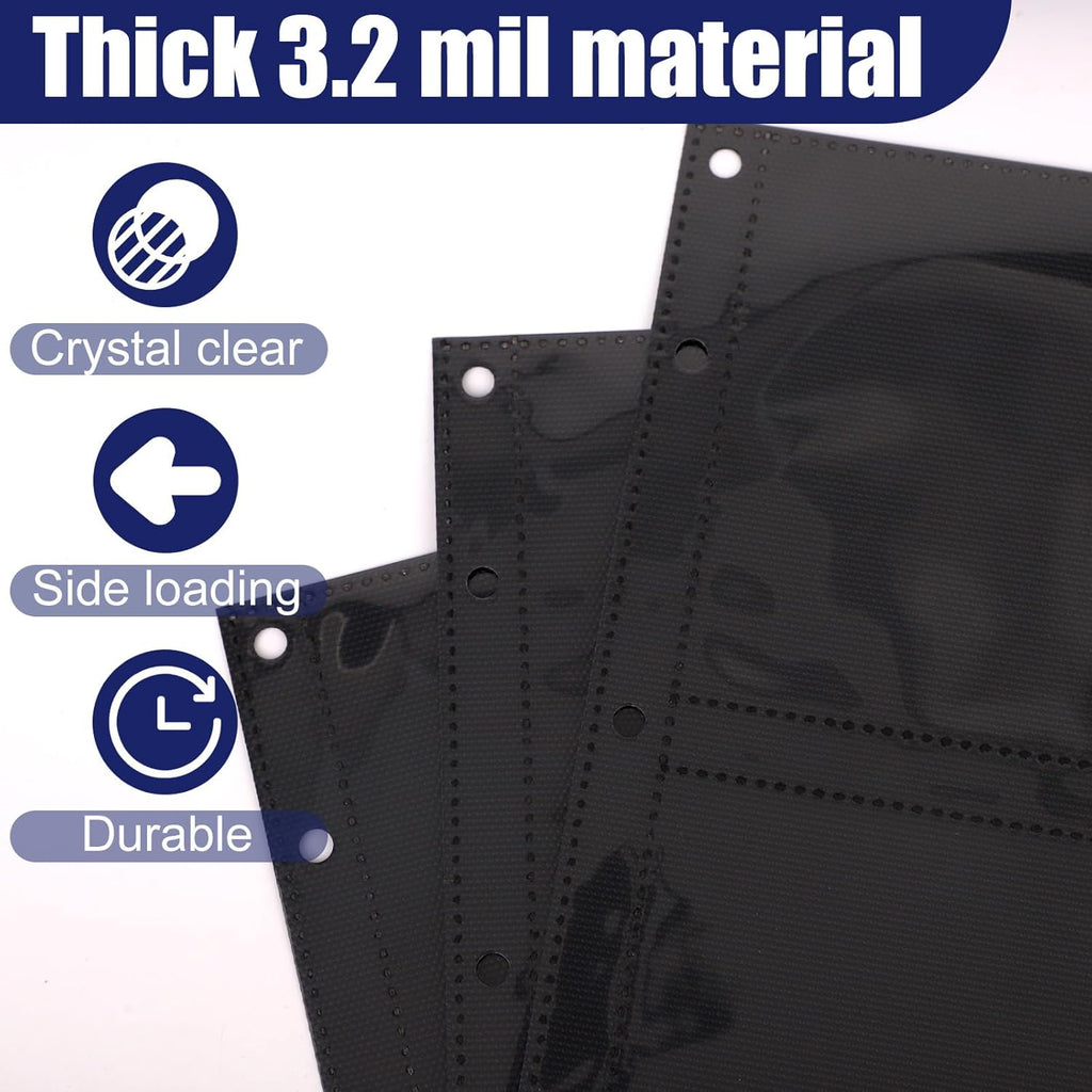 Skiennix 50pcs Trading Card Binder Pages - Double-Sided 4 Pocket Sleeves for Sports Collectibles