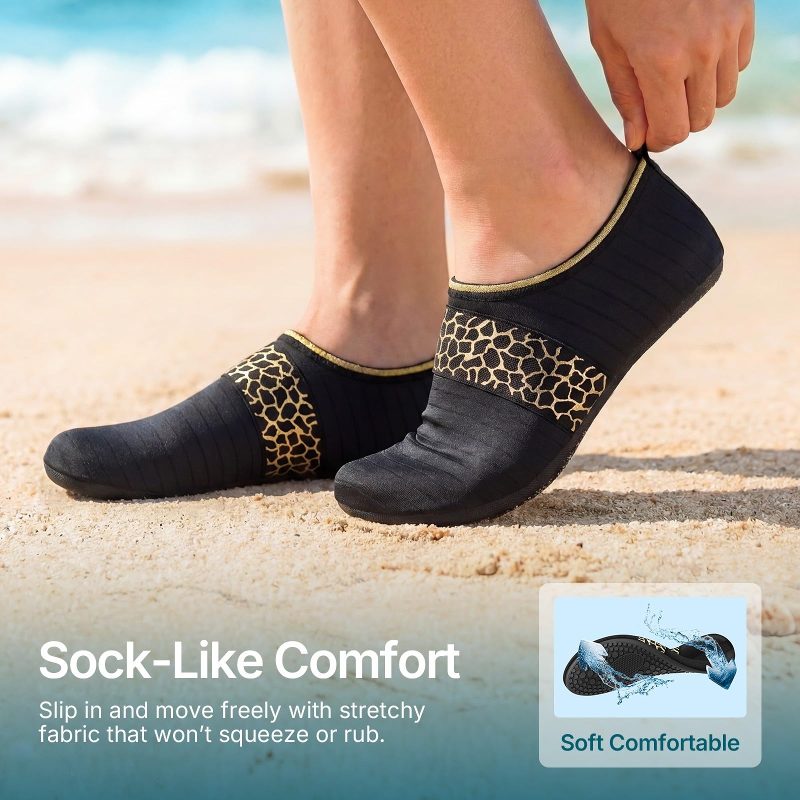 Water Shoes for Women Men Quick-Dry Aqua Socks Swim Beach Barefoot Yoga Exercise Wear Sport Accessories Pool Camping Must Haves Adult Youth Size 7-8Women/6-7Men