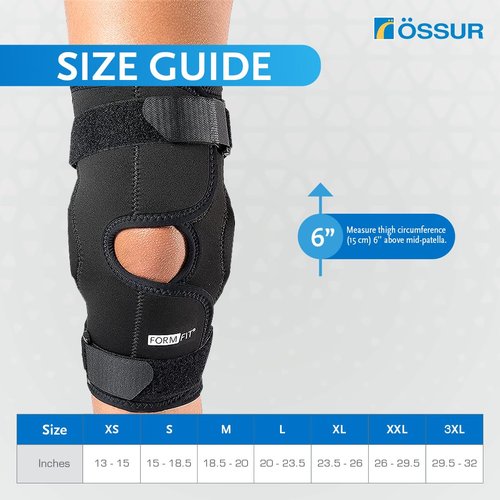 Össur Form Fit Knee Hinged Wrap- Advanced Orthopedic Support for Effective Pain Relief, Injury Recovery, and Maximum Knee Stability - Designed for Comfort and Performance (Large)