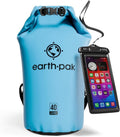 Earth Pak Waterproof Dry Bag - Durable Roll Top Backpack Keeps Gear Dry | Includes Waterproof Phone Case