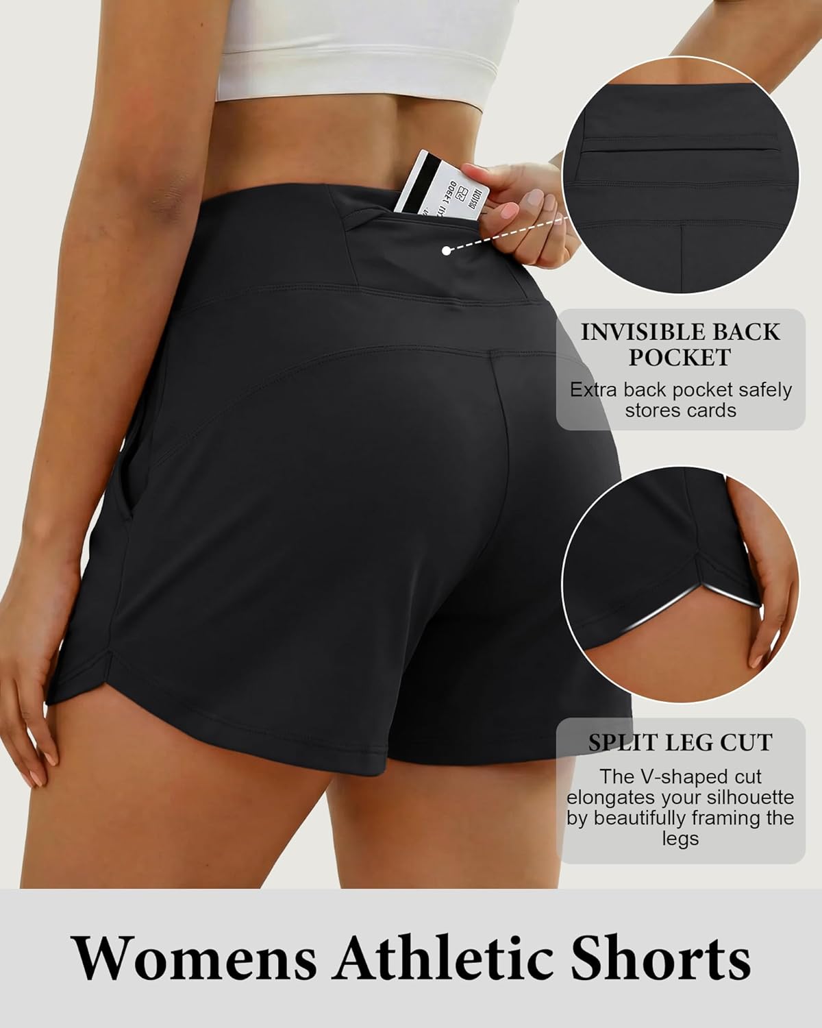 Skiennix Women's Running Shorts - High Waisted Quick Dry Athletic Shorts with Pockets | 3.5 Inch