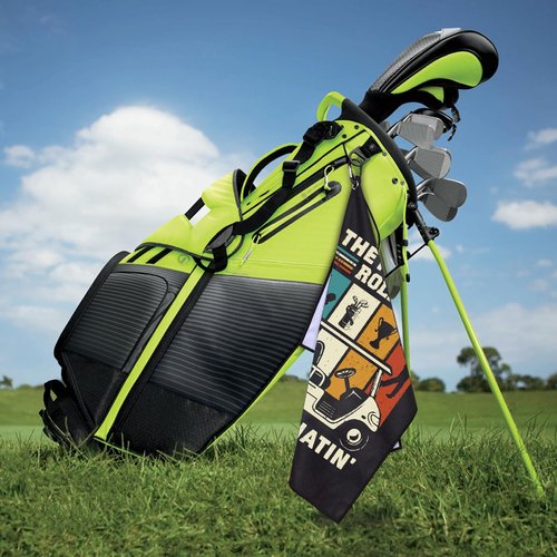 GEYGIE They See Me Rollin' They Hatin' Embroidered Towels with Clip and Golf Brush with Retractable Extension Cord, Funny Golf Towel Gifts and Accessories Set for Men, Women Golfers and Fans