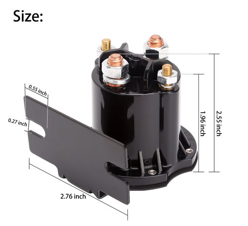10L0L Golf Cart 48V Solenoid for EZGO TXT 2010-up & All 48V MPT 800/1000 Vehicles, OEM# 612711
