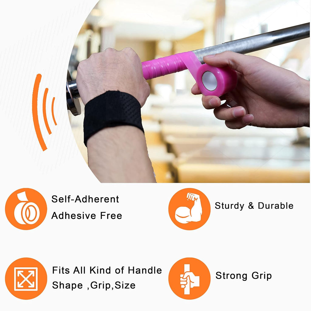 Skiennix Grip Tape - 10FT Self-Fusing Silicone Wrap for Pull-Up Bars, Dumbbells & Gym Equipment | Pink