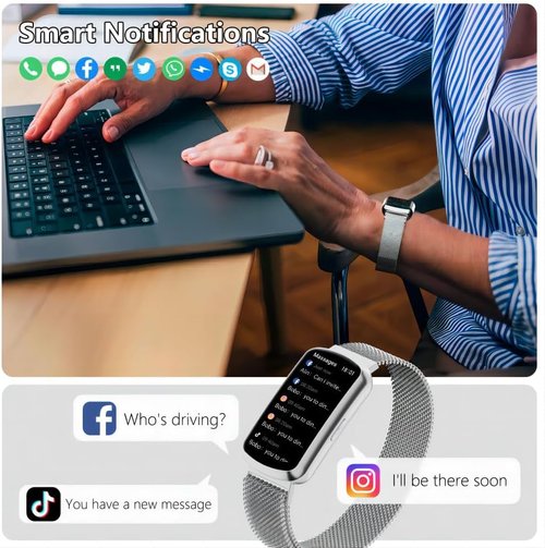 Health Smart Watch - 24/7 Heart Rate & Blood Pressure Monitor | Waterproof Fitness Tracker for All