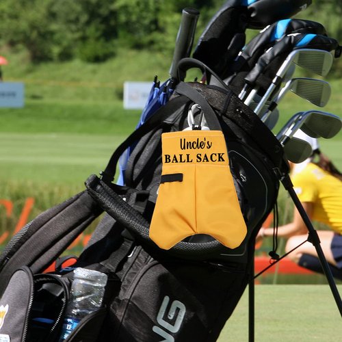 PWHAOO Funny Uncle Golf Gift Uncle’s Ball Sack Golf Ball Storage Bag Golf Club Gift Ball Pouch Sack Gag Gift (Uncle BS)
