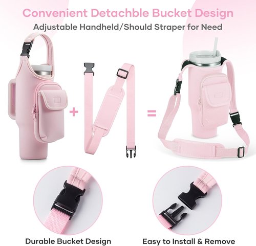 Bufilea Carrier Bag - Insulated Neoprene Crossbody with Phone Holder for Stanley 40/30oz Tumblers