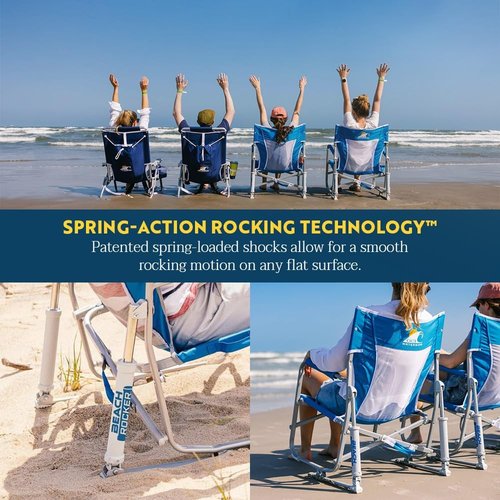 GCI Outdoor Beach Rocker Chair - Portable Folding Design in Saybrook Blue for Ultimate Comfort