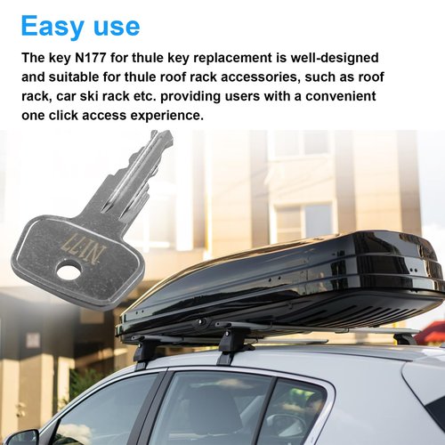 Hugexpen N177 Key Replacement for Thule Rack Core, Key Cylinder for Bike Rack Lock, Roof Cargo Lock, Roof Rack Locks, Cross Bars, Towers, Ski Rack Etc