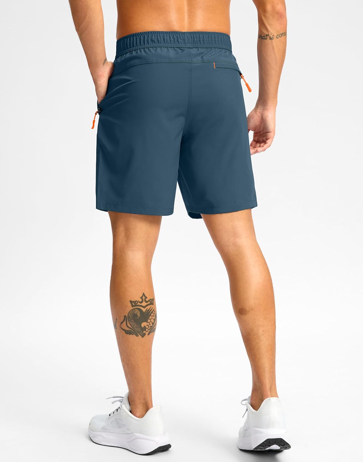 Pudolla Men's Athletic Hiking Shorts - Lightweight Workout Shorts with 3 Zipper Pockets | Ideal for Outdoor Travel