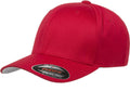 Flexfit Men's Wooly Combed Twill Fitted Baseball Cap, Red, Small-Medium