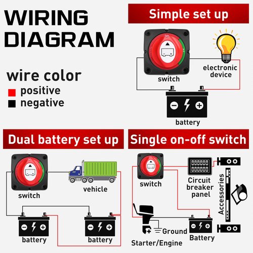Nilight 600A Battery Switch - Heavy Duty 12V/24V/48V Power Cut Master Disconnect for Trucks & RVs
