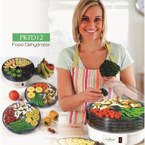 NutriChef Electric Food Dehydrator - Multi-Tier High-Heat Circulation for Fruits, Vegetables & Jerky | 5 Stackable Trays