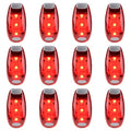 Awpeye 12 Pack Led Safety Light, Safety Light, High Visibility Strobe Running Lights Used for Bicycle, Walking Etc. Clip-On Running Lights Clip to Clothes Strap to Wrist, Bike Or Anywhere (Red)