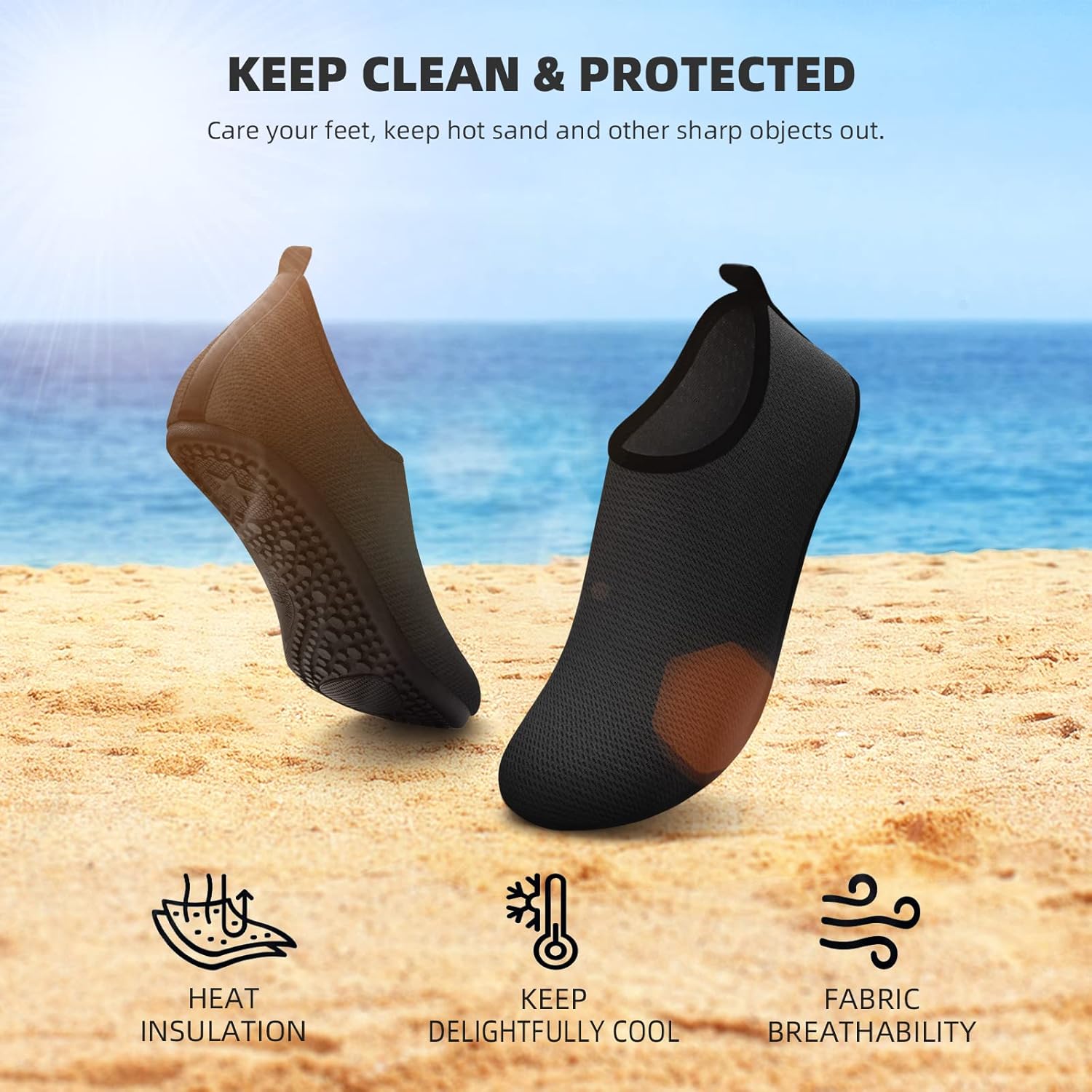 Skiennix Water Shoes - Quick-Dry Aqua Socks for Men & Women | Ideal for Beach, Pool, and Yoga Activities