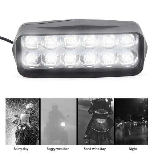 CYSFETENA Ebike Headlight 48V 36V,12V-80V Compatible, Universal Motorcycle LED Headlight, High Brightness Tricycle Conversion Light Electric Bike Lamp