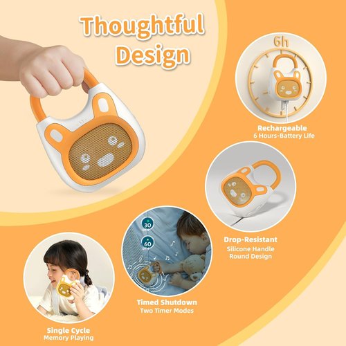 Alilo Pocket Bunny Portable Kids Music Player - High Fidelity Sound | 120+ Stories, Lullabies & Bluetooth Speaker