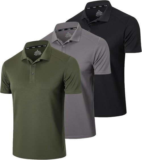 Gaiatiger Men's Moisture-Wicking Polo Shirt - Dry Fit Performance Athletic Golf Tee | Short Sleeve