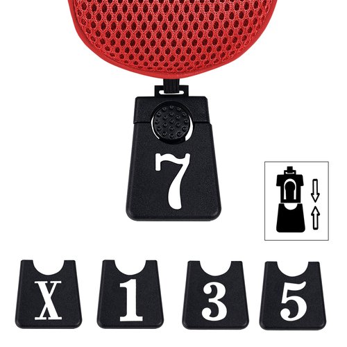 Andux 4pcs/Set Mesh Golf 460cc Driver Fairway Wood Club Head Covers Long Neck with No. Tags Black/Red