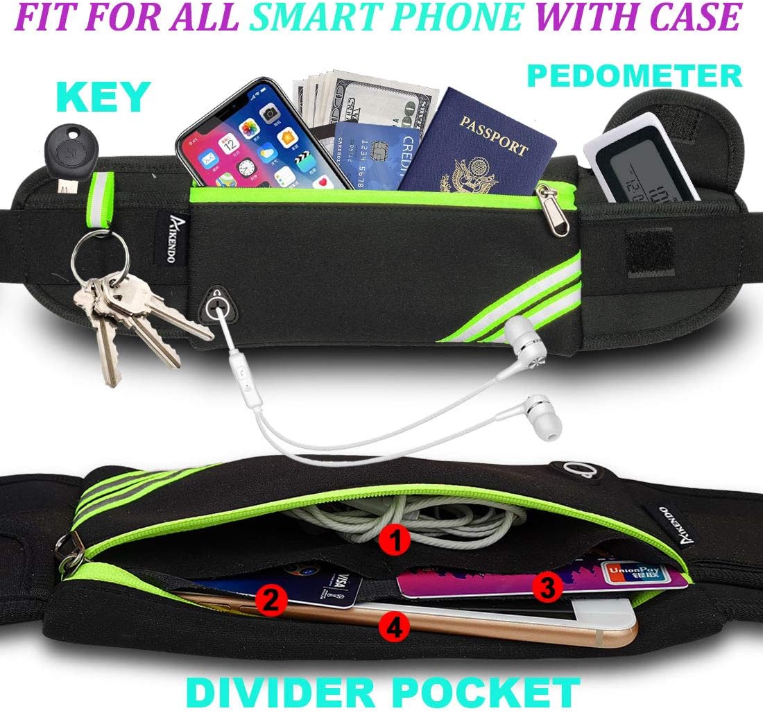 Skiennix Slim Running Belt - Reflective Fanny Pack for Hiking & Cycling | Lightweight Jogging Pouch