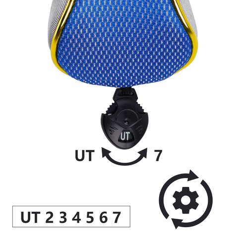 Andux 4Pcs/Set Long Neck Gold Golf Hybrids Club Head Covers with Dial No. Tag MT/HY15 (Blue)