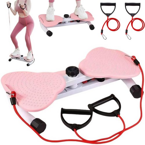 Waist Twisting Machine Fitness Tool, Ab Twister Board for Home Workout & Core Training, 300 lbs Capacity Exercise Twist Board with Resistance Bands, Noiseless Waist Sculptor with Foot Massage